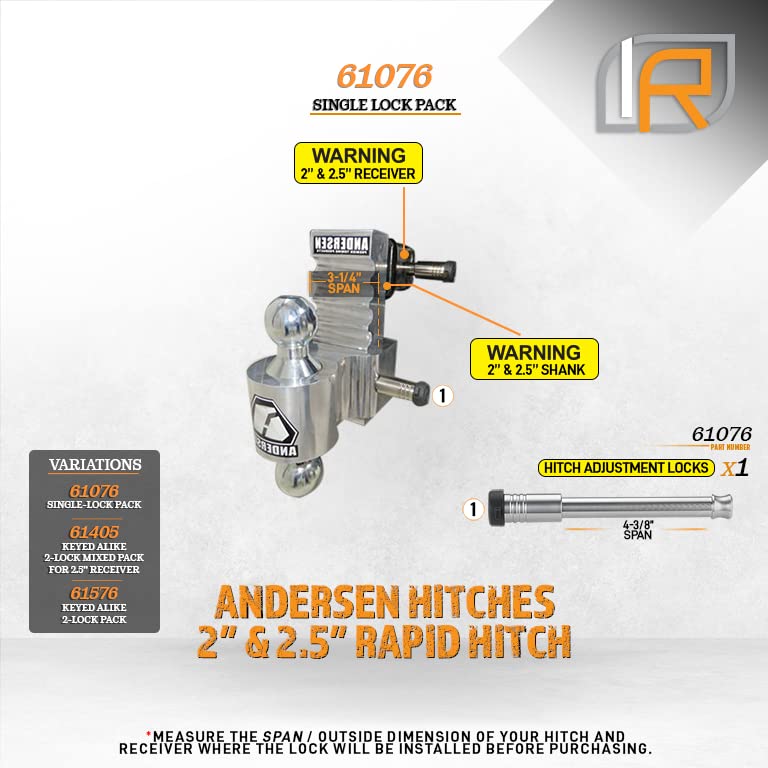 InfiniteRule Security 61076 | Hitch Lock for Andersen Rapid Drop Hitch - Fits Adjustable Ball Mount Only - Does NOT FIT Vehicle Receiver - Image 2